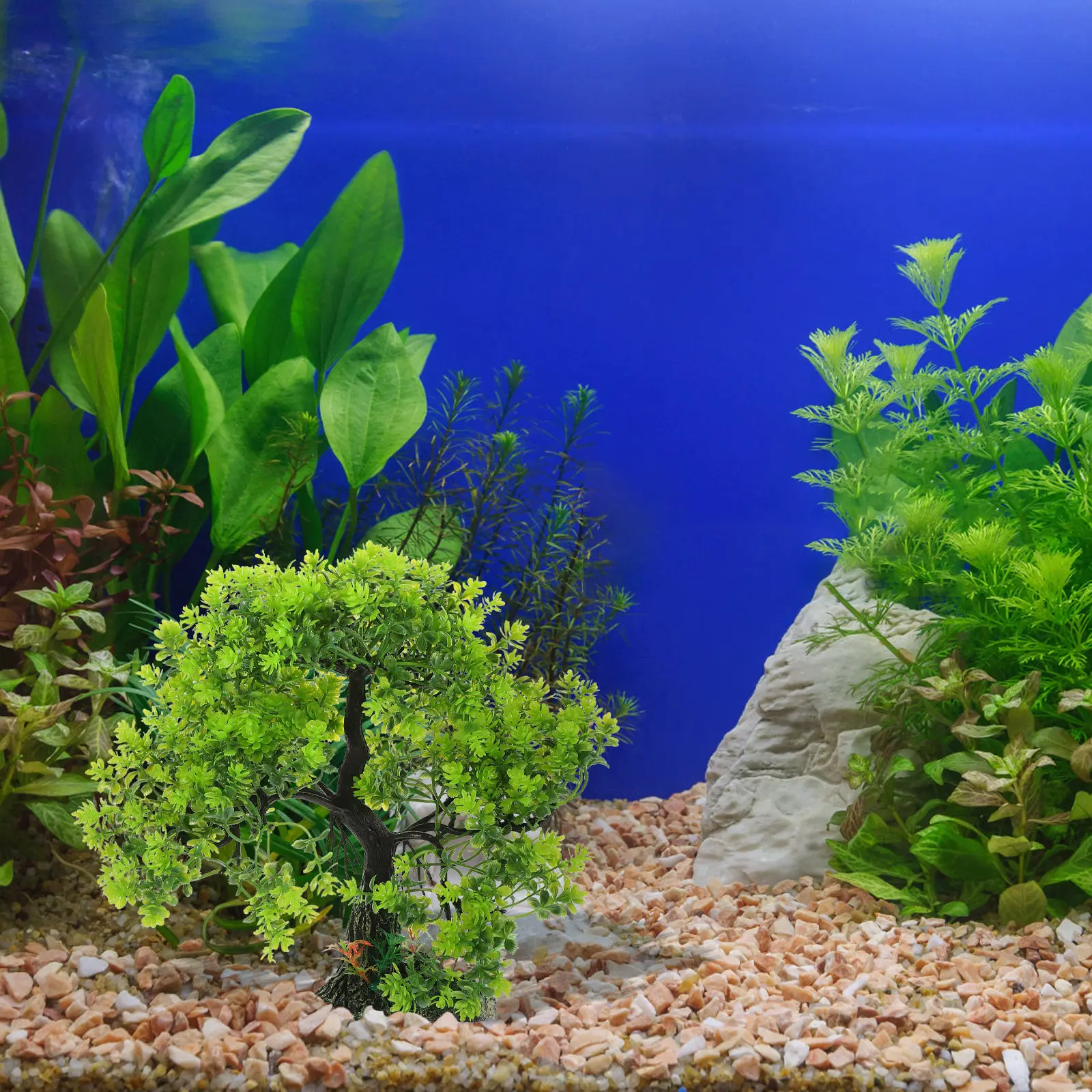 Aquarium Fish Hiding Spot - Green Artificial Aquarium Tree Decor for