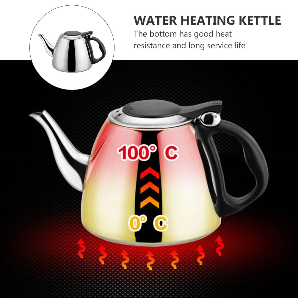 

1.2L Stainless Steel Kettle Thickened Rustproof Water Boiling Heat Resistant Handle Large Capacity Spout Household Teakettle For