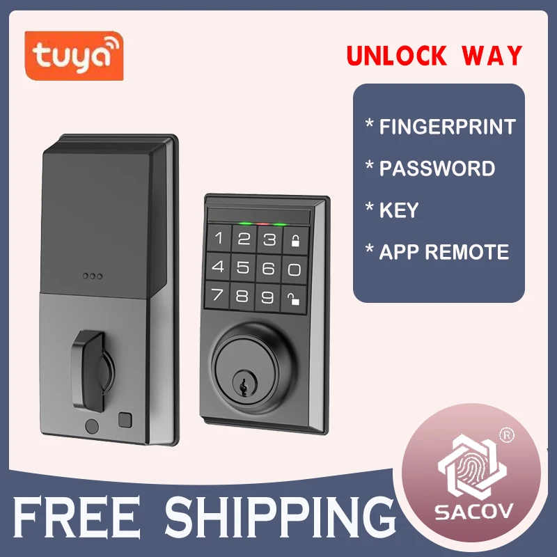 Fingerprint Door Lock - Keyless Entry Door Lock - Electronic Keypad Deadbolt Lock - Smart Locks for Front Door