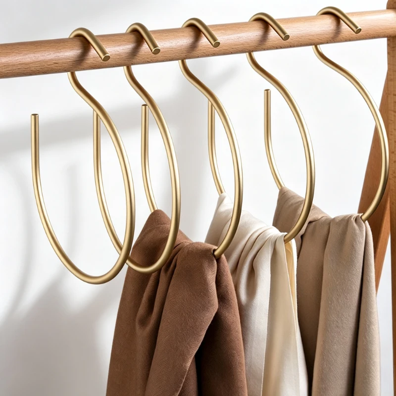 5pcs/1pc Multi-functional Fashion Metal Hook - S-shaped Clothes Hook, Wardrobe Storage for Pants, Bags, Belts, Baseball Cap Hook