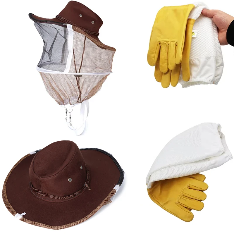 

Джинсовая шапка против пчел из овчины, перчатки против пчел, защитная шапка для пчеловода, легкий дышащий защитный инструмент для пчеловодства