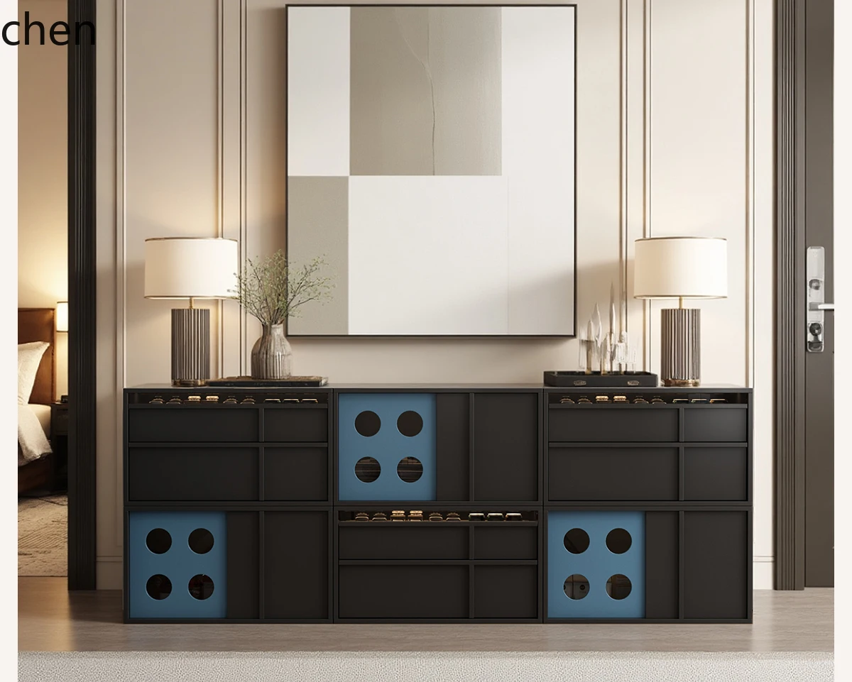 Solid Wood Module Free TV Cabinet Storage Bookcase Multifunctional Mealside Display Cabinet