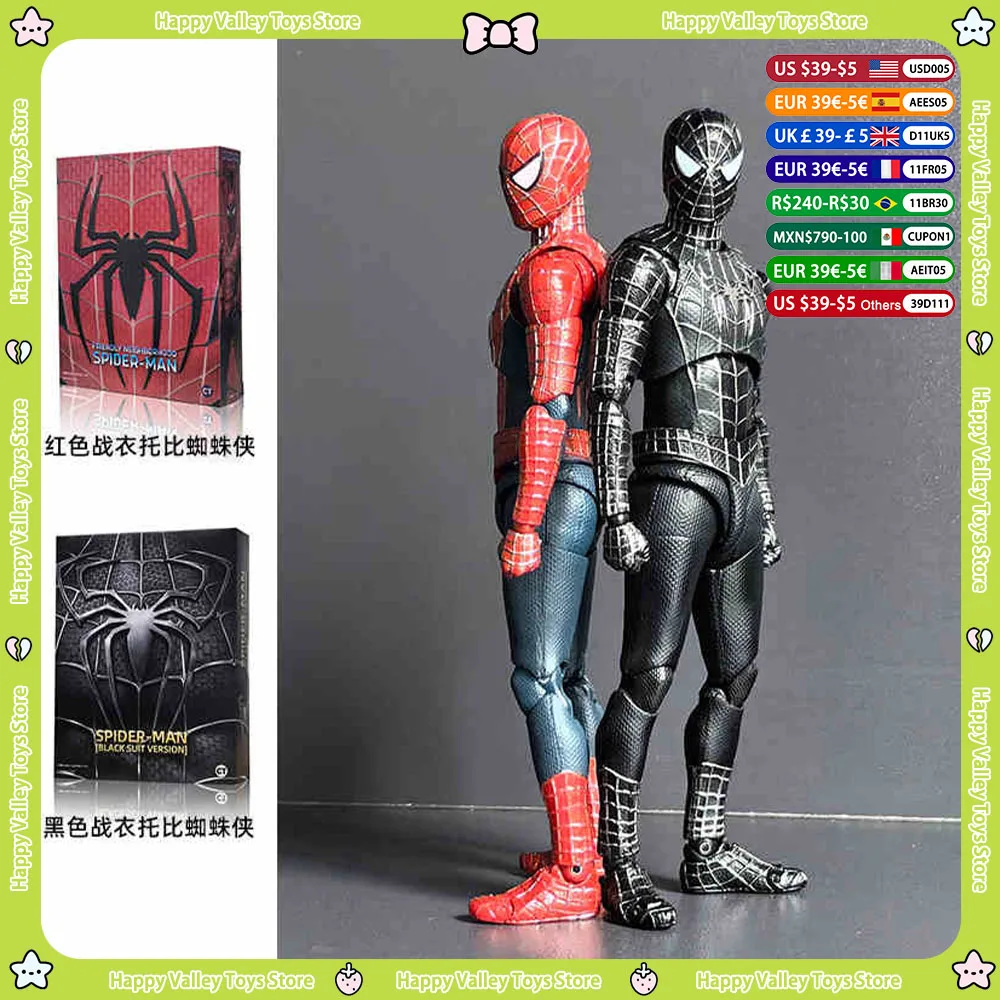 New Ct Spider-Man Figure Black Suit Version S.H.Figuarts Shf Tobey Spider Man Action Figures 2099 Maguire Miquel Spiderman Toys