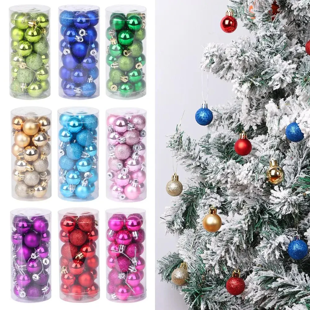 24 Uds decoración de árbol de Navidad bola de Navidad fiesta colgantes de Navidad hogar Año nuevo Navidad adorno accesorios DIY