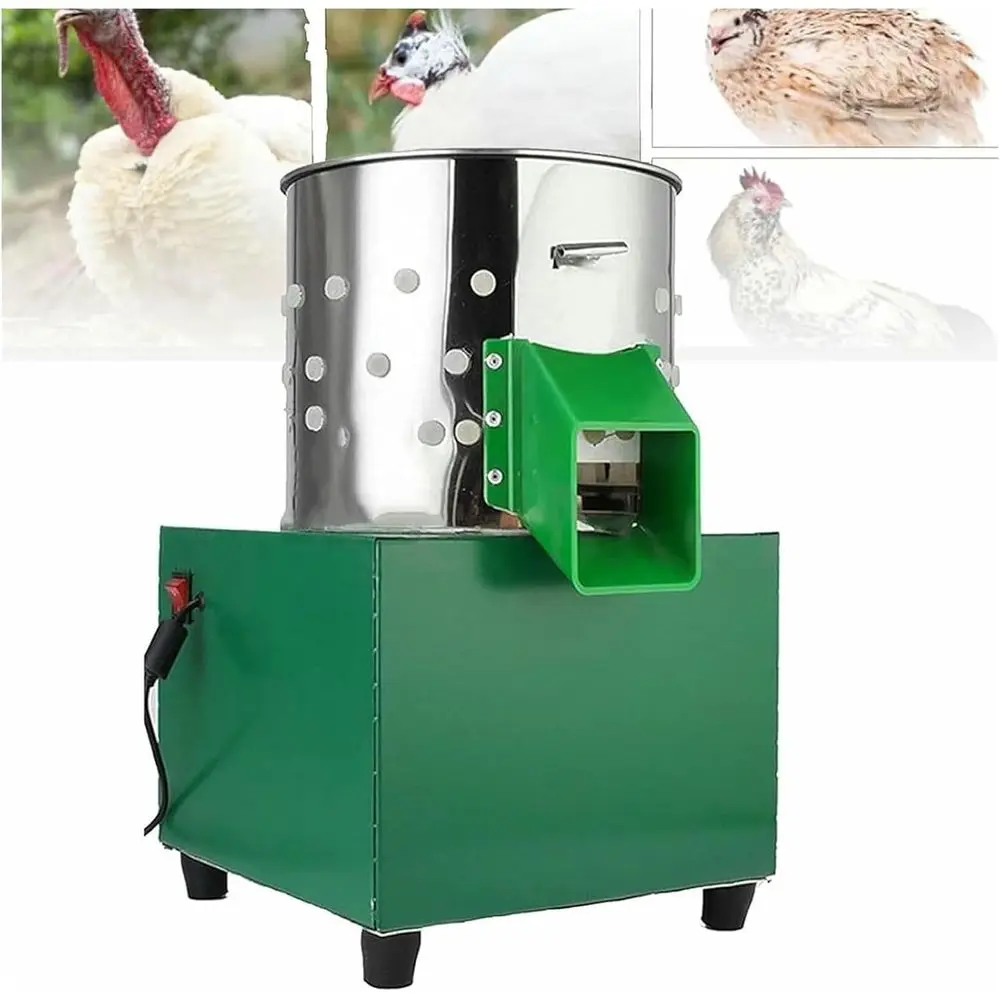 

Stainless Steel Heavy-Duty Chicken Plucker, 110 Fingers, Automatic Feather Removal for Poultry: Ducks, Geese, Turkeys