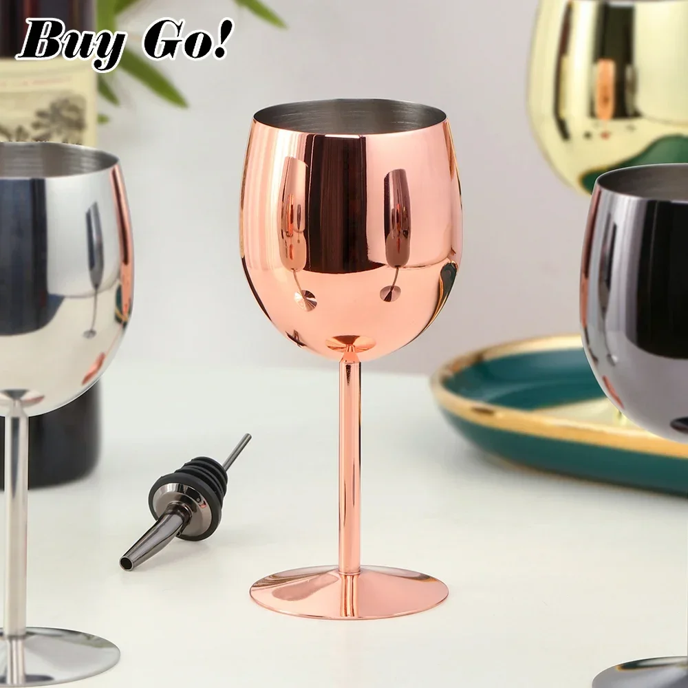 1-9PCS Stainless Steel Liquor Spouts Bottle Dispenser Wine Bottle Stopper With Goblet Champagne Cup Wine Cocktail Glass for Bar