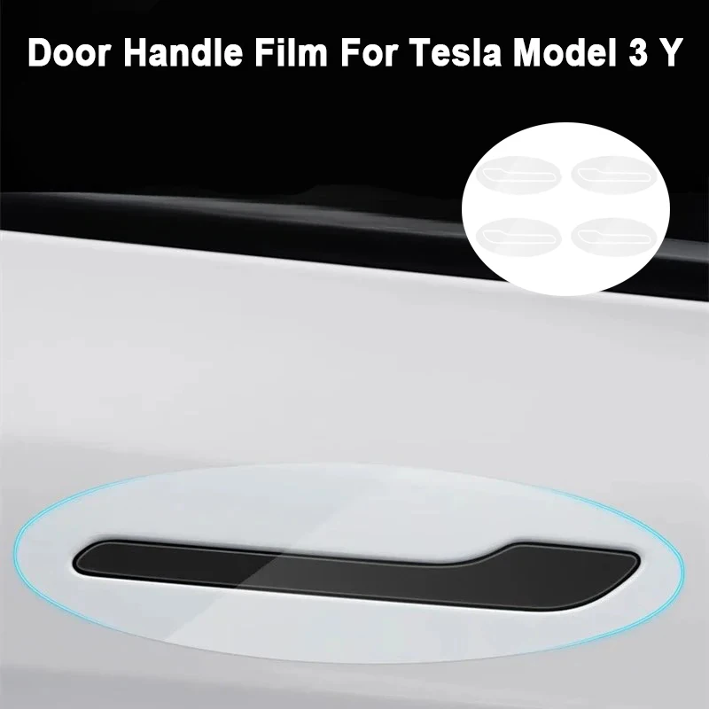 Door Handle Film For Tesla Model 3 Y Transparent Door Handle Scratch Protector Inverted Door Handle Paint Protective TPU Film
