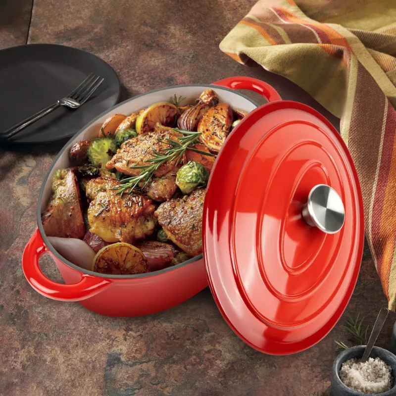 

Non Stick Enameled Cast Iron Oven Safe Up To 500F For Bread Baking Multi Cooking Braising Stews Suitable For Various Tools