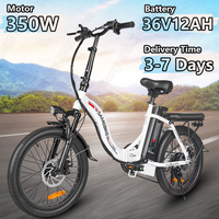 SAMEBIKE CY20 Electric Bicycle 350W Motor 36V12AH Lithium Battery Adult Riding Electric Bike 20-inch Tire City Commuter E-bike