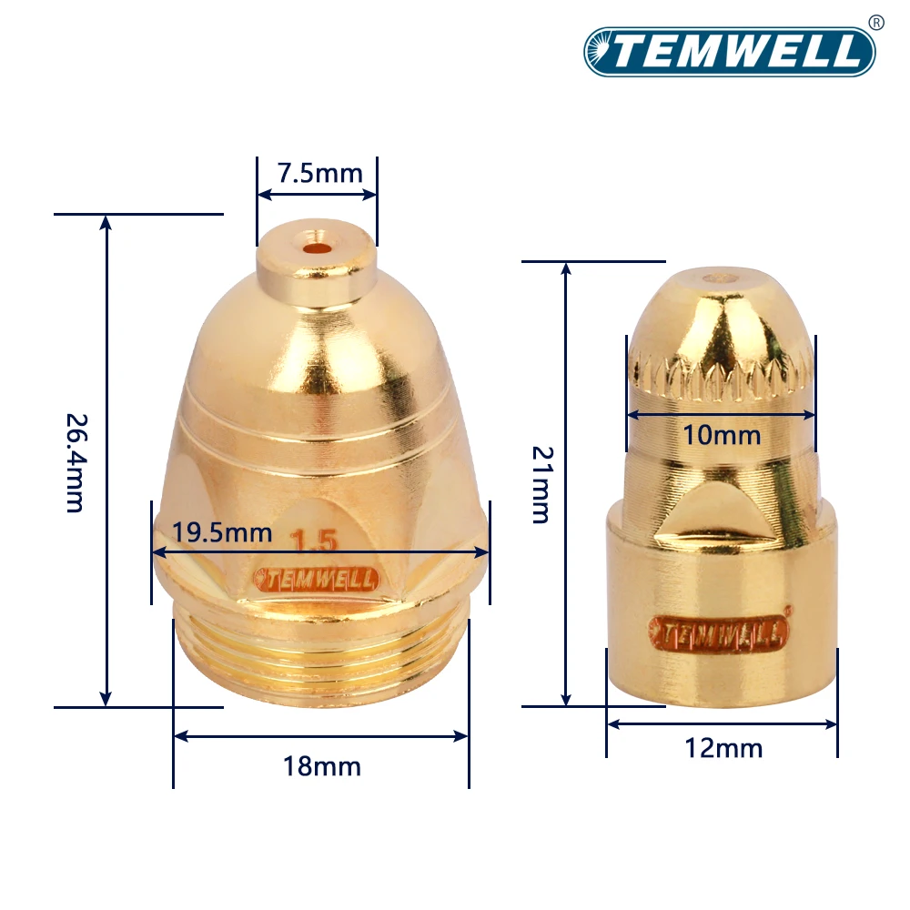 20/40Pcs P80 Plasma Electrode 1.1/1.3/1.5/1.7mm Nozzle Cutting Torch 60A 80A 100A P80 CNC lectrode Plasma Cutter Accessories