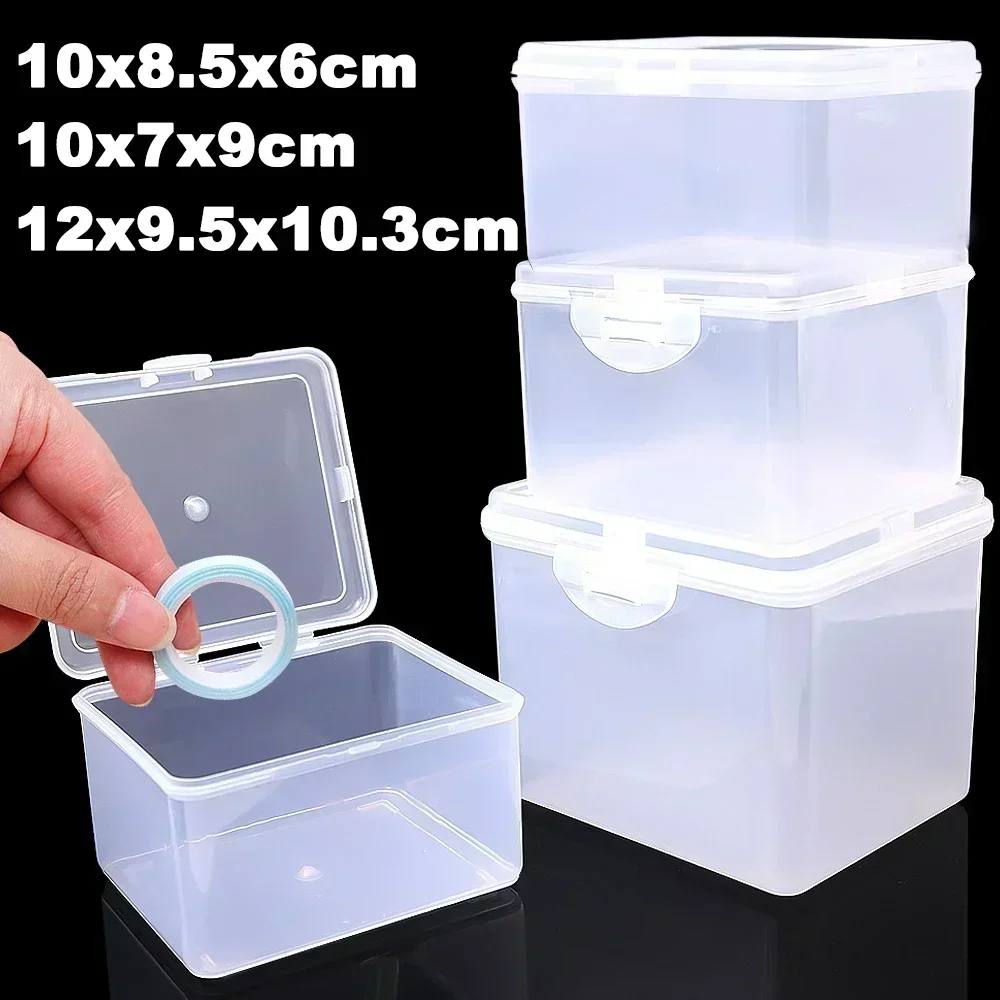 Clear Storage Box with Lid for Jewelry Stationery Headwear Rectangular Transparent Plastics Collection Case Home Organizer Boxes