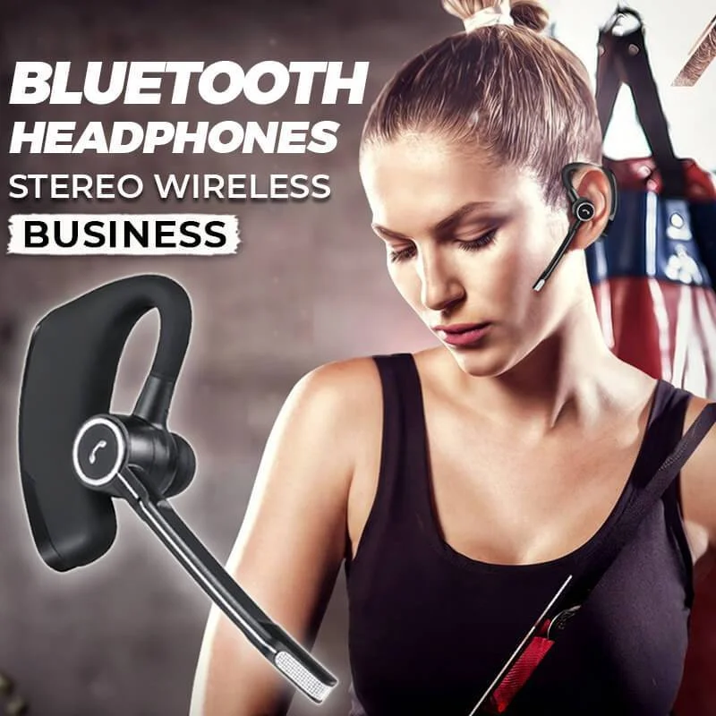 Bluetooth Business Wireless Headphones with Microphone, Stereo Earphones, Earpiece for Phone Call Answer, Driving