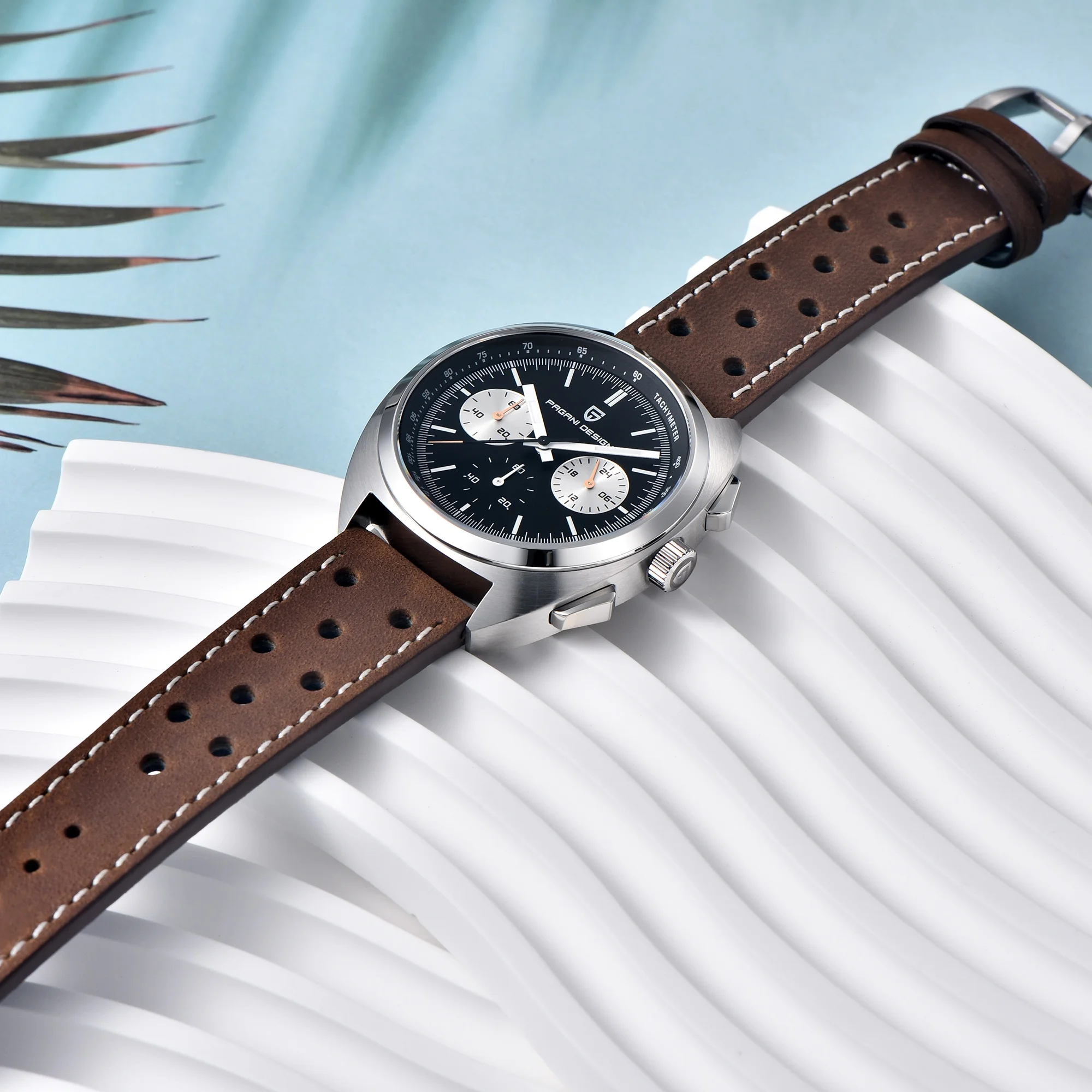 2026 New PAGANI DESIGN Quartz Panda Dial Watch Sapphire Luminous Waterproof Men Watch All Steel Japan Movt Luxury Chronograph view 2