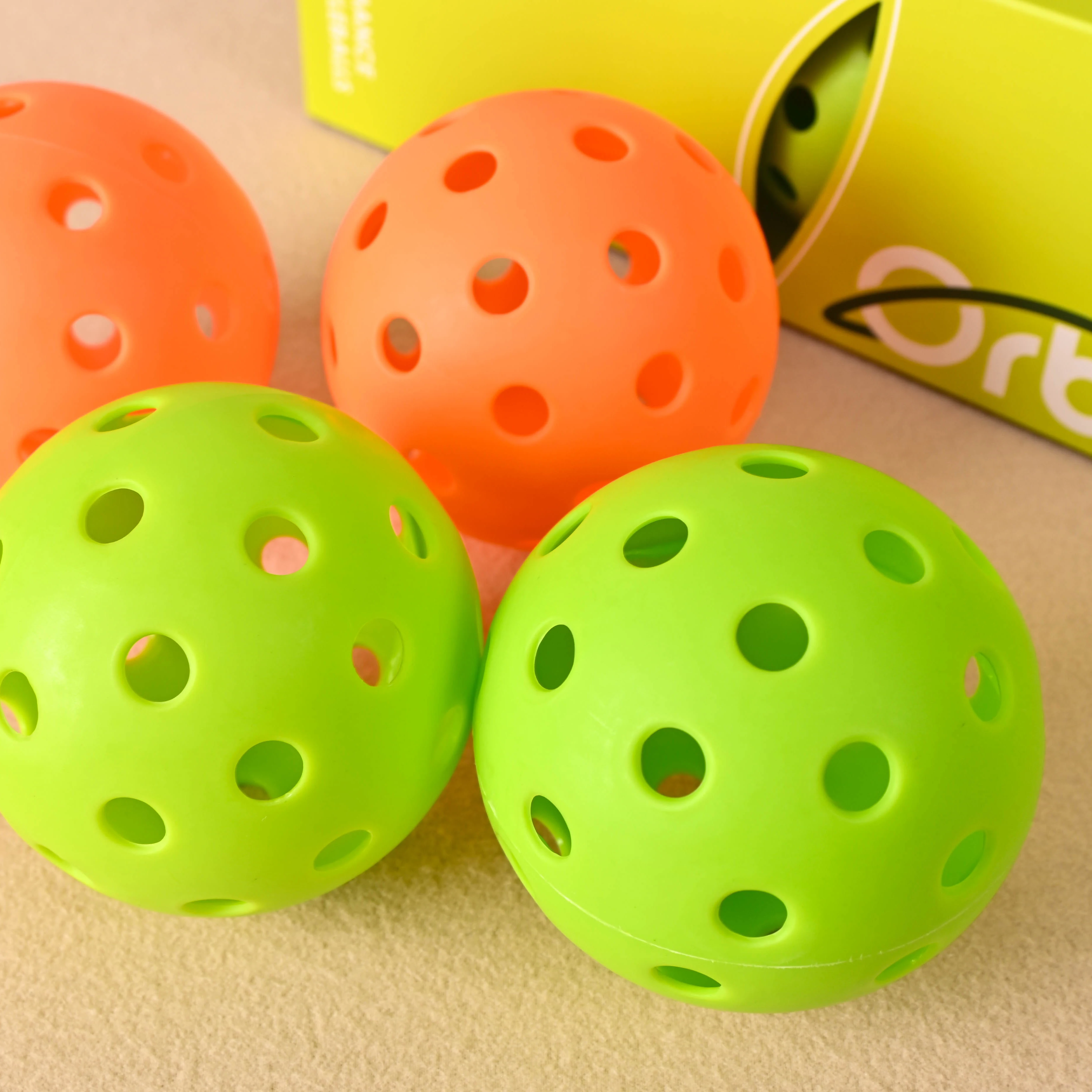 Orbia Sports 3Pcs Durable Pickleball Balls Outdoor 40 Holes Training Pickleball Accessories 74mm Standard Pickle Balls