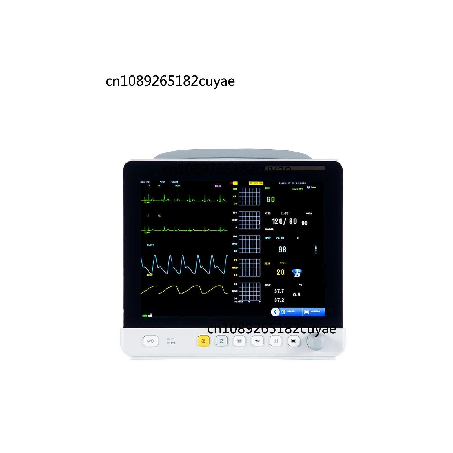Medical Veterinary 12 Inch Rechargeable Portable Vital Signs Monitor With Spo2 Temp Nibp Pulse Oximetry Multi-parameter Monitor