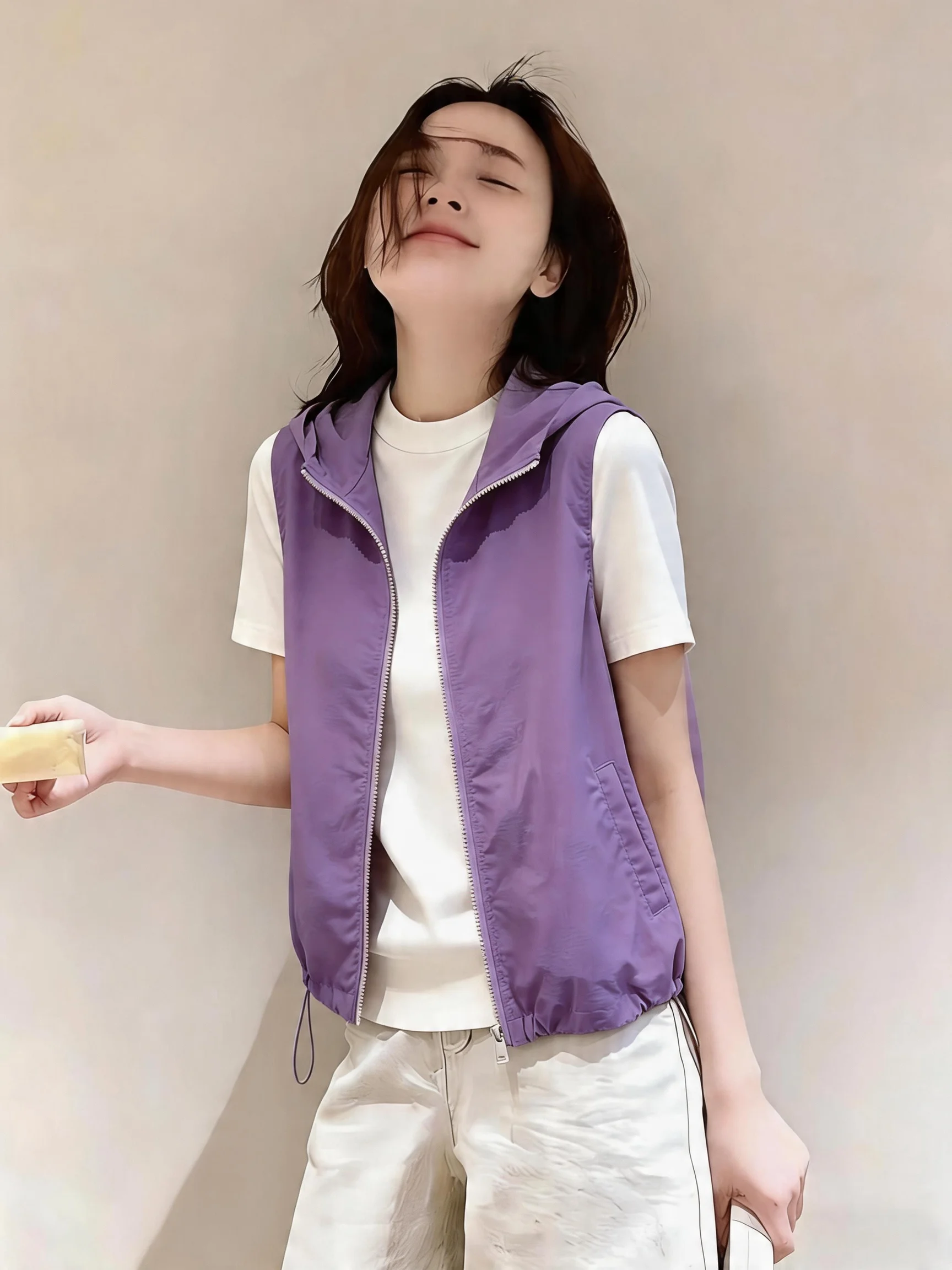 Spring Summer New Women's Loose Vest Versatile Sun Protection Outerwear Casual Sports Thin Model Workwear Fashionable Tank Top