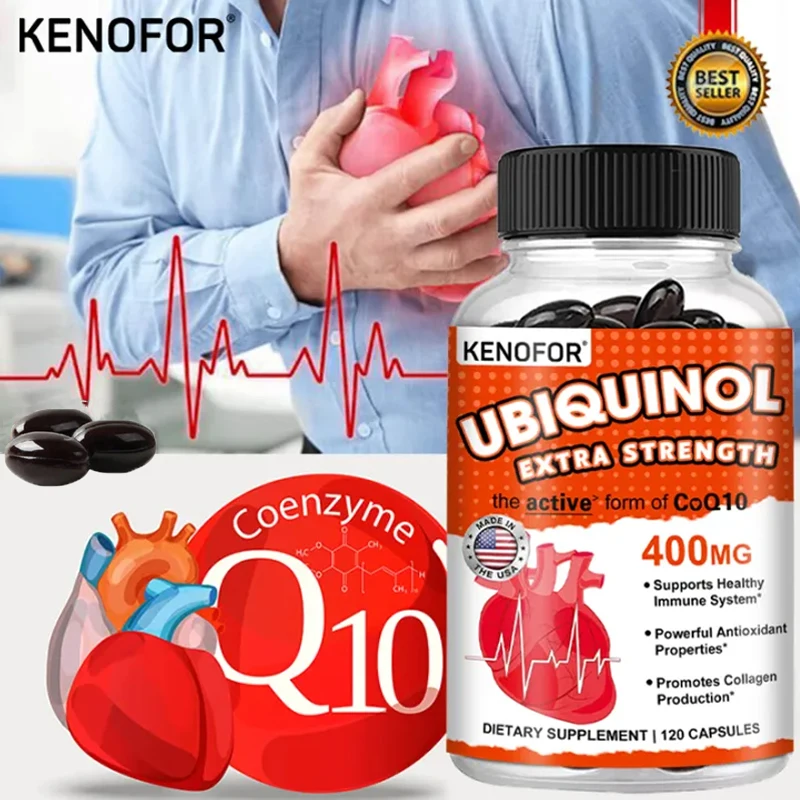 Organic Ultra High Absorption UBIQUINOL COQ10 Coenzyme Q10 Vascular and Heart Health Blood Pressure Balance Suitable for Adults