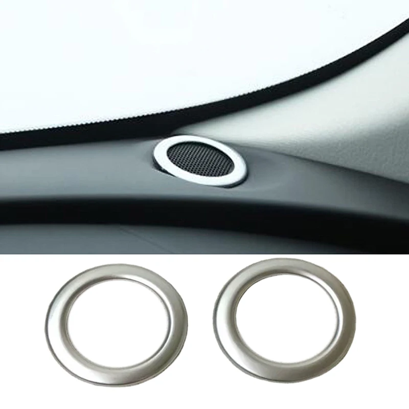 

For Jaguar F-PACE 2016 2017 2018 ABS Matte Dashboard Audio Stereo Sound Speaker Ring Cover Decoration Trim 2pcs Fashion