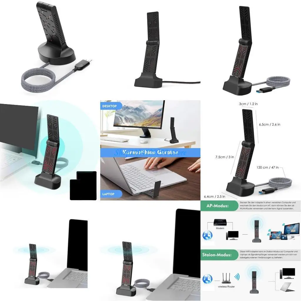 

Y2GD AC1900 WIFI Card 2.4+5Ghz USB3.0 Wirelessly Networking Adapters Adopt Highly Technology 1900M for Desktops