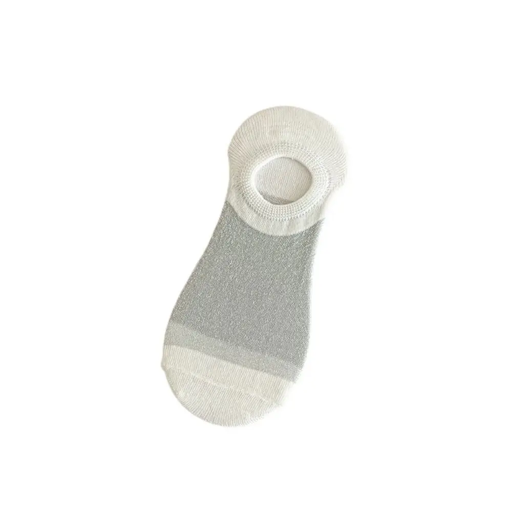 5Pairs موضة غير مرئية الجليد الحرير قارب الجوارب عدم الانزلاق شفافة الصيف الكاحل الجوارب رقيقة الجوارب النساء قصيرة أنبوب جورب النساء #2