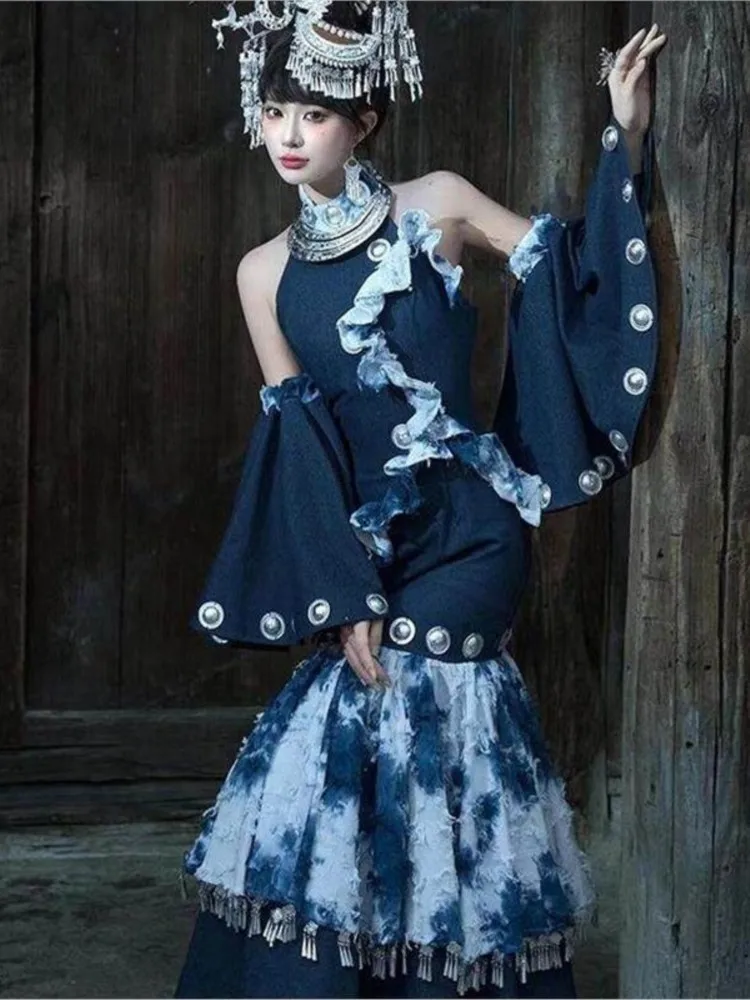 

New set of tie-dyed clothing for travel photography exotic and batik photo shoots