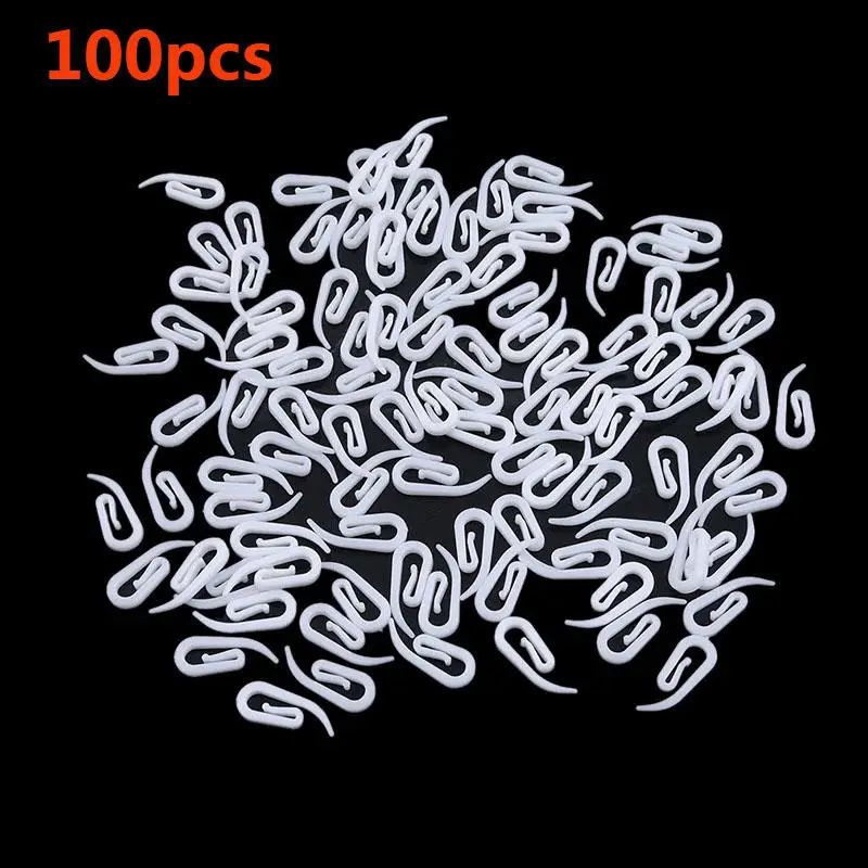 100/200Pcs White Plastic Curtain Hooks Window Hanger Curtain Holder For Curtain Tracks Poles Household Interior Accessories