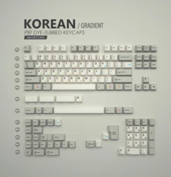 XMI Xiami Keycaps Classic Grey And White Retro Mechanical Keyboard Keycaps Korean Hangul PBT Dye Sub Keycaps