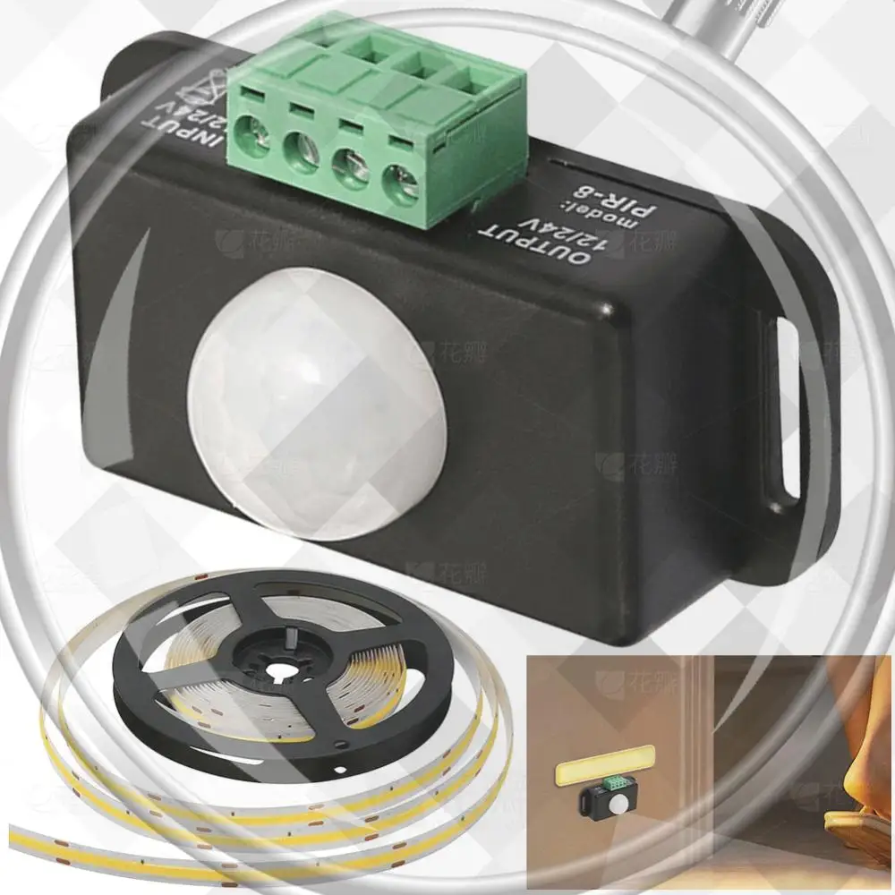 DC 12V 24V 6A Infrared PIR Motion Sensor Detector Switch Automatic PIR Motion Sensor Light Switch for LED Strip Light Lamp