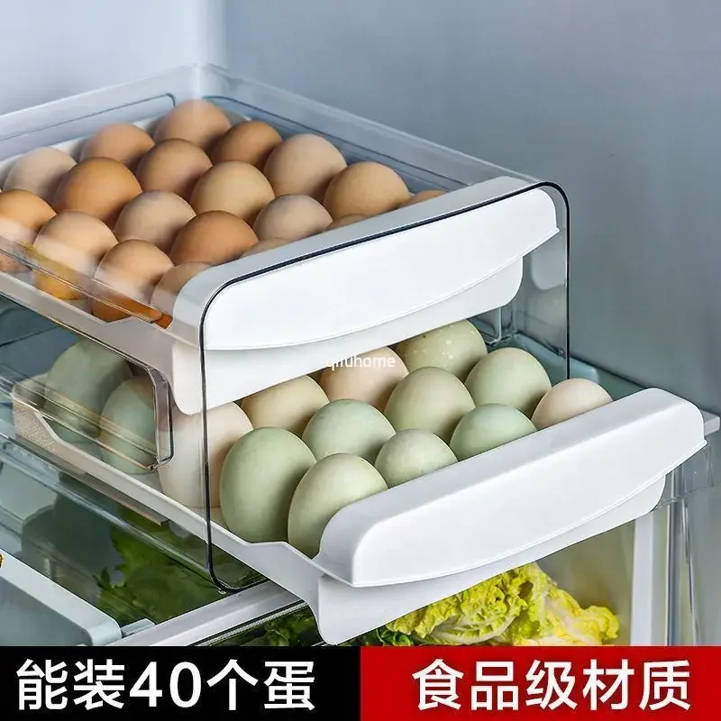 Kitchen Egg Storage Box Household Stackable Egg Carton Double Layer Egg Holder