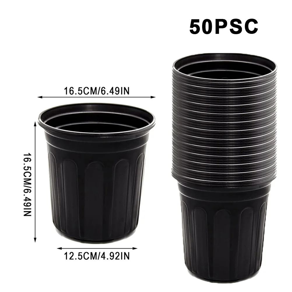 50 PCS/Set Plant Nursery Pots Plastic Seedling Container Fall Resistant Garden Transplant Flower Plants Nutrition Grow Bag