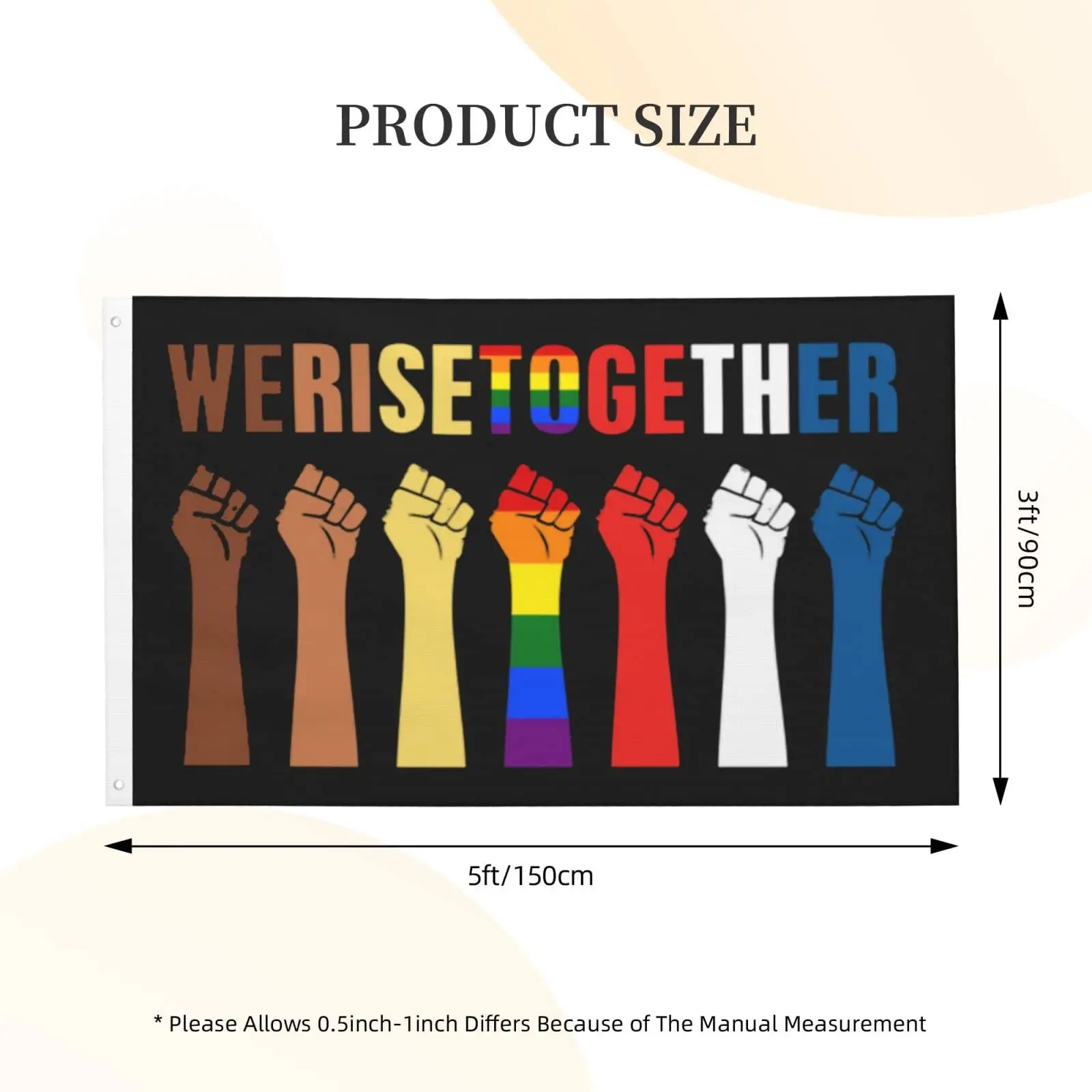 Flagnshow 100% Polyester We Rise Together Equality Social Justice Flags