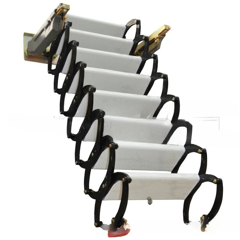 

Telescopic staircase loft carbon steel folding home upturned wall-mounted outdoor lift