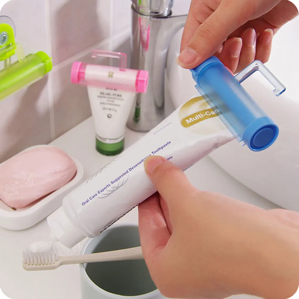 

Green Toothpaste Squeezer Rolling Reusable Suction Hanging Holder Space Saving Toothpaste Dispenser for Home Hotel Bathroom