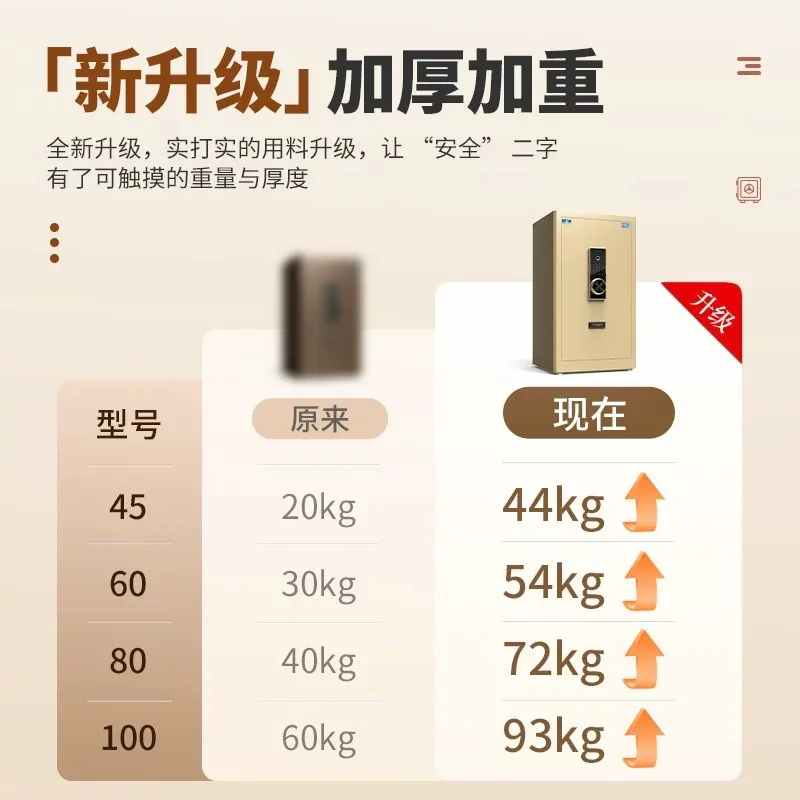 Safe fireproof all-steel high temperature resistant household fireproof smart fingerprint password thickened safe