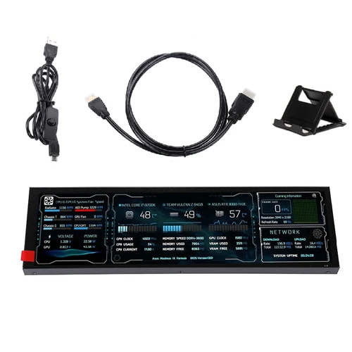 Nueva pantalla LCD de tira larga de 8,8 pulgadas, placa controladora de HD-MI de 1920x480, Monitor secundario AIDA64, subpantalla, CPU, GPU, información SSD