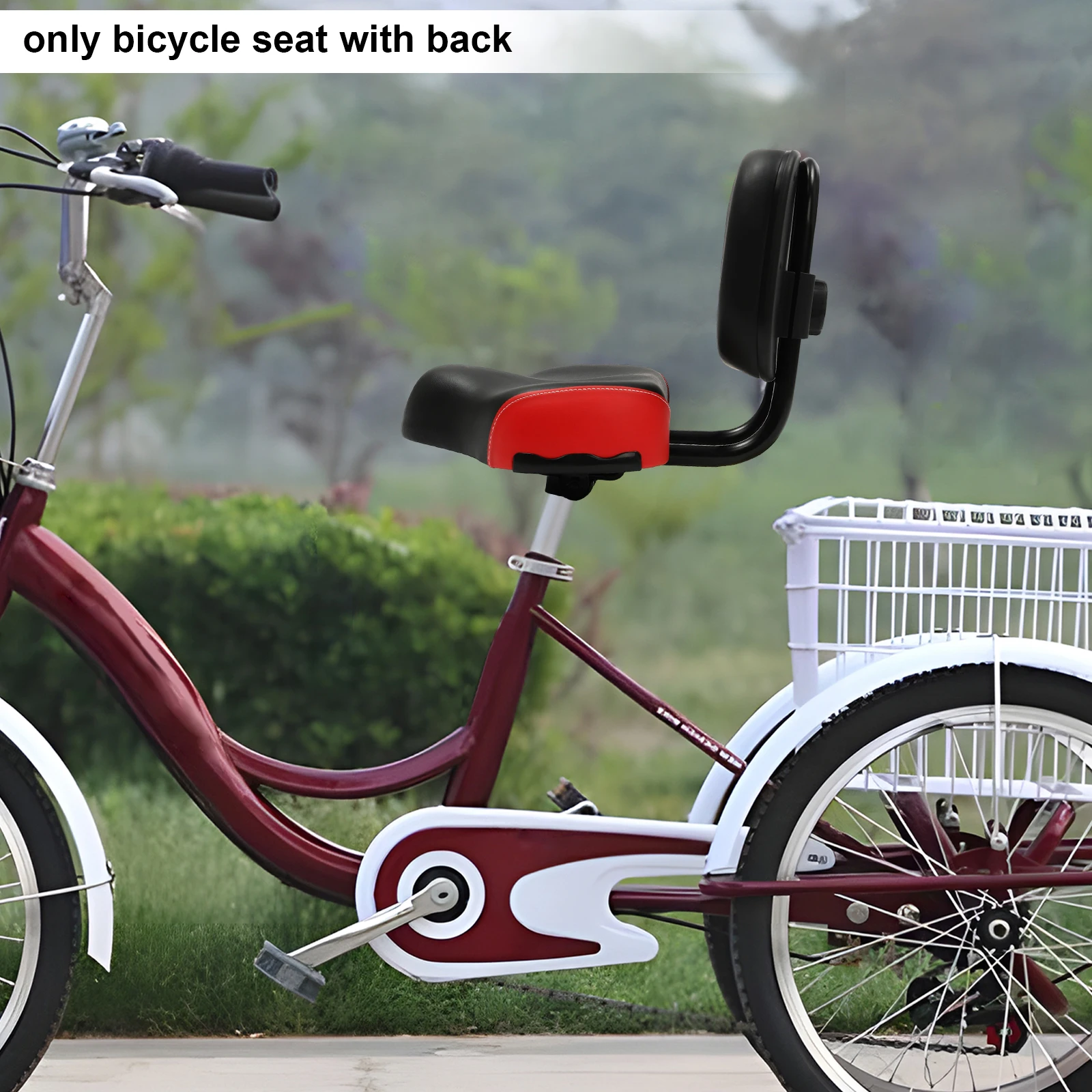 

Tricycle Seat W/ Backrest, Extra Wide & Padded Bike Saddle - Non-Slip Base, Universal Fit Adult Trikes, Comfortable Cycling Seat