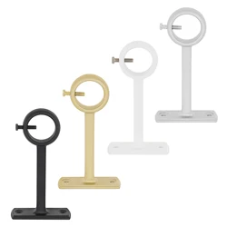 1pc Aluminum Alloy Single Hole Curtain Rod Bracket Socket Pole End Supports for Bedroom / Living Room with Adjustable Screw