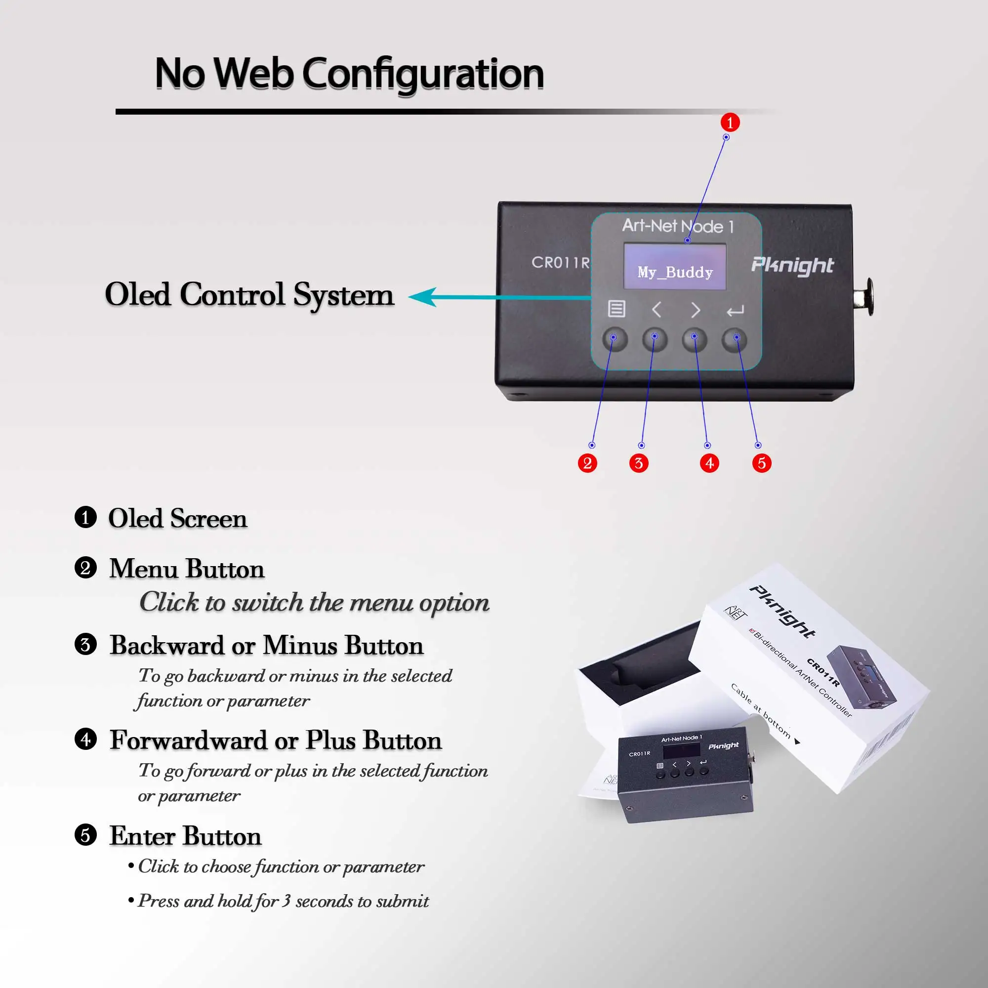 Pknight Bi-Directional ArtNet DMX Ethernet Lighting Controller Interface | One Universe