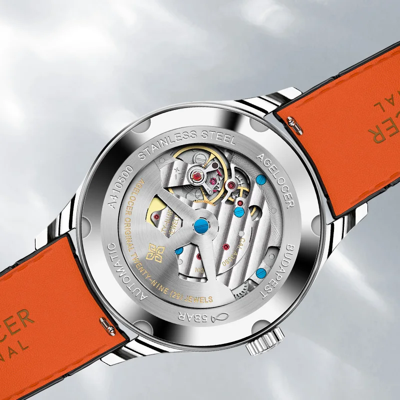 AGELOCER Original Budapest Watch Kinetic Energy Display Men's Automatic Mechanical Watch Birthday Gift for Men