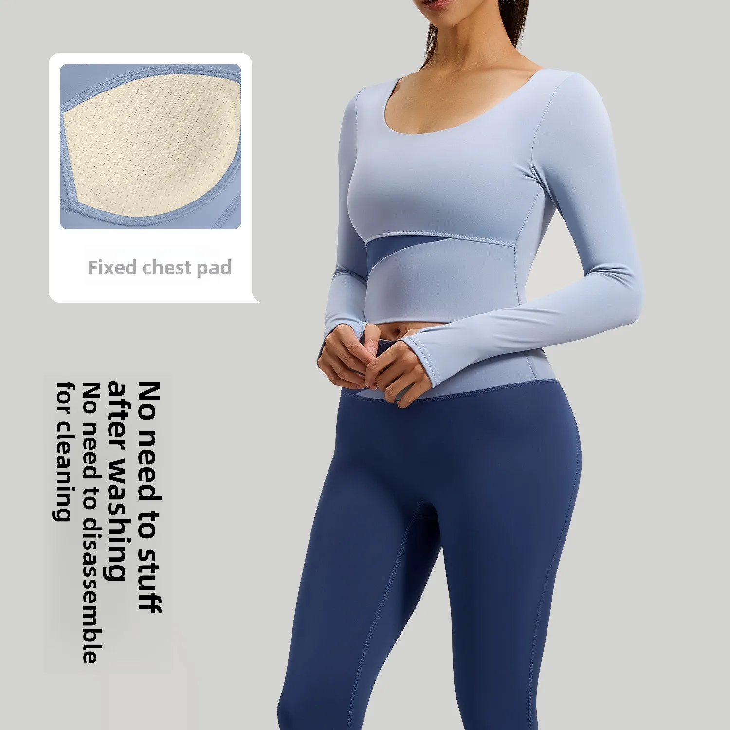 Latest Model Color Matching Yoga Clothes Nude Feeling Tight And Thin Pilates Training Sports Running Fitness Color Contrasting S
