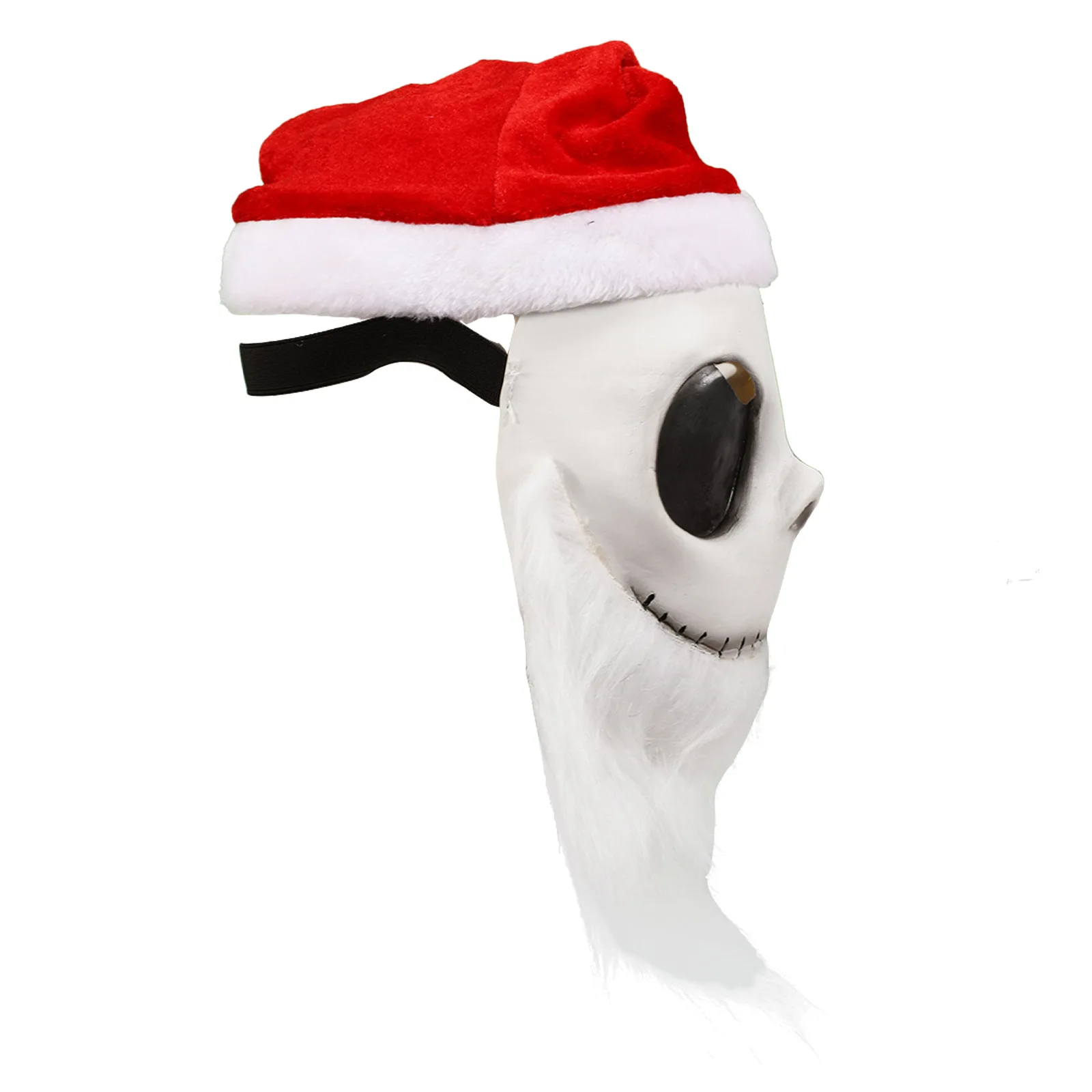 Weihnachtsmann-Maske Halloween Cosplay Kostüm-Maske Das Skelett Weißer Bart Roter Hut Albtraum-Party Cosplay-Requisiten – Detail 2