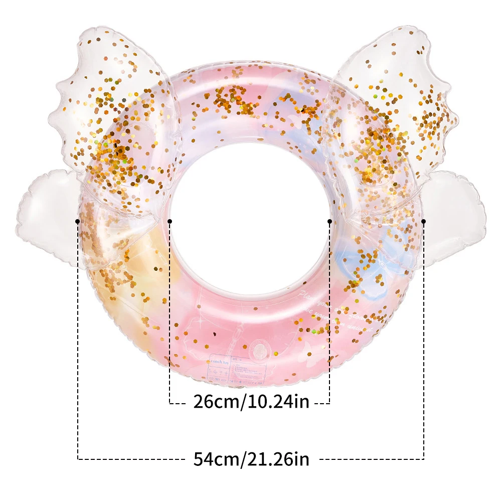 팽창식 수영 링 스팽글 풀 링 누수 방지 수영 링 플로티 PVC 풀 플로트 (어린이, 청소년, 성인용)