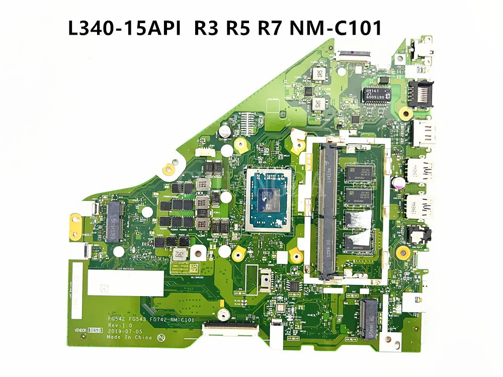 FG543 FG742 NM-C101 For Lenovo L340-15API L340-17API V155-15API Laptop Motherboard With A300U Ryzen R3 R5 R7 CPU