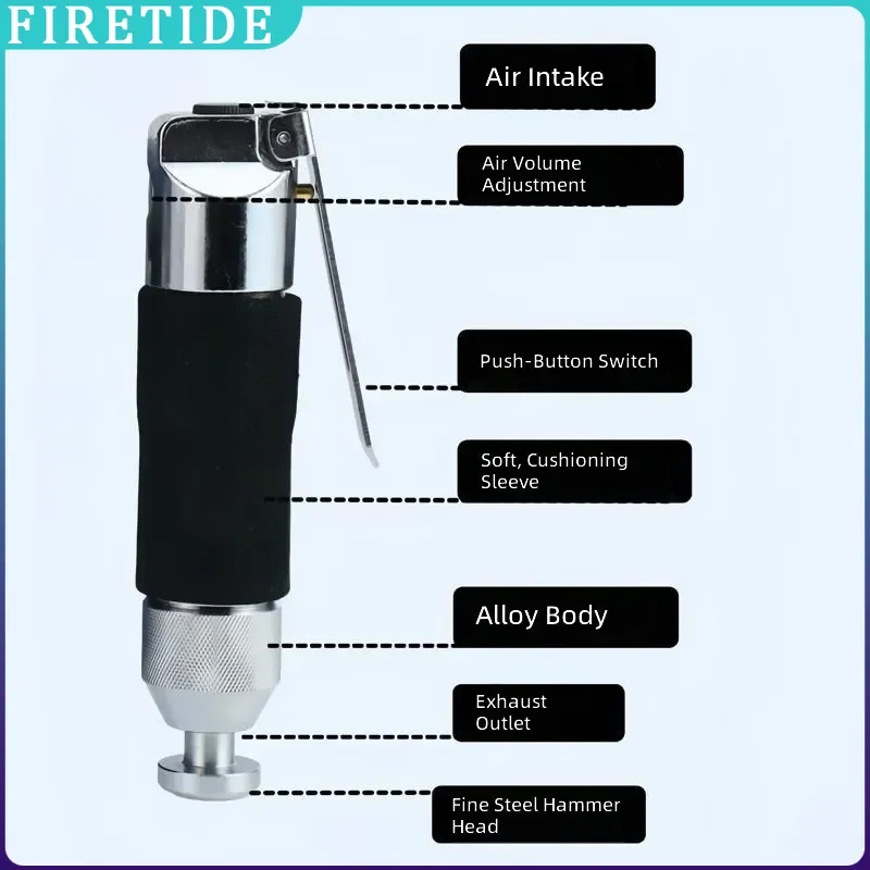 Air Pneumatic Vibration Hammer, Straight Tapping Tool For Wrinkle Removal, Flattening Repair & Tire Edge Setting Pneumatic