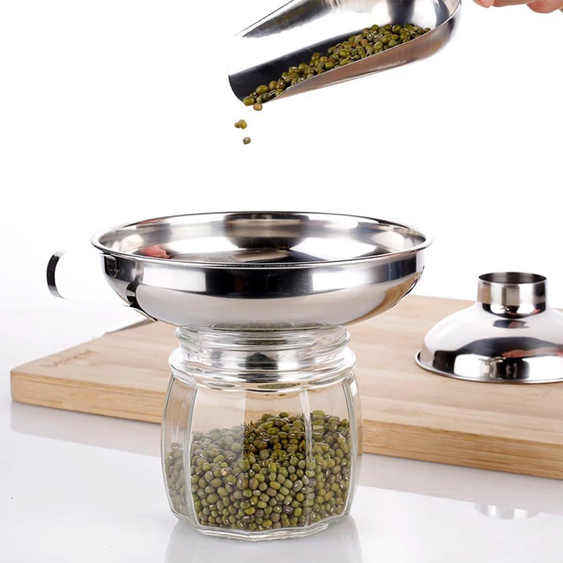 Funil de Aço Inoxidável de Boca Larga para Conservas, Durável e Fácil de Limpar, Utensílio de Cozinha para Óleo, Vinho, Molho para Salada e Líquidos Espessos