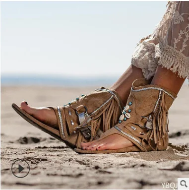 Women's Fashion Fringe Hollow-Out Round Toe Slip On Shoes Flat With Low