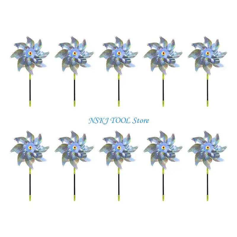 L8RC Wind Driven Garden Windmills For Bird Scare And Outdoor Decoration Pack of 10