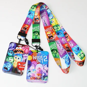 Hot Selling Disney Inside Out 2 Lanyard Id Kaarthouder Meisjes Badge Houders Hoge Kwaliteit Nekband Met Sleutelhanger Telefoontouw