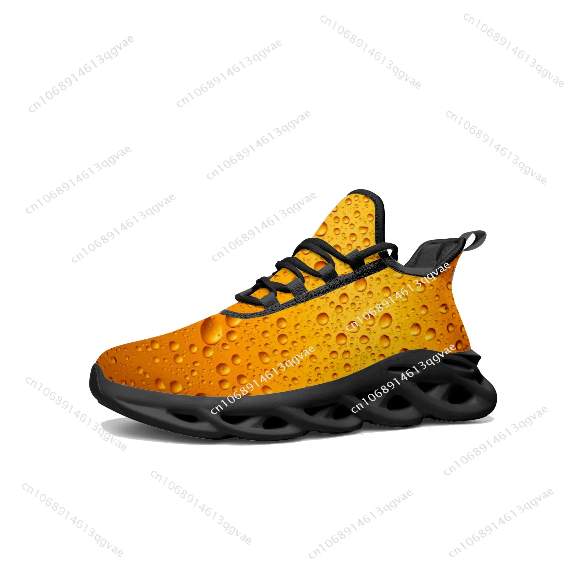 Beer Unisex 3D Print Flats Sneakers Mens Womens Sports Running High Quality Sneaker Lace Up Mesh Footwear Tailor-made Shoe Balck