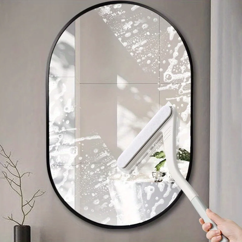 1 pc, double-sided glass wiper for scraping and cleaning, floor cleaning wiper, car windshield wiper, equipped with small brush